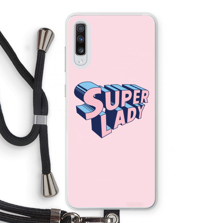 Superlady: Samsung Galaxy A70 Transparant Hoesje met koord