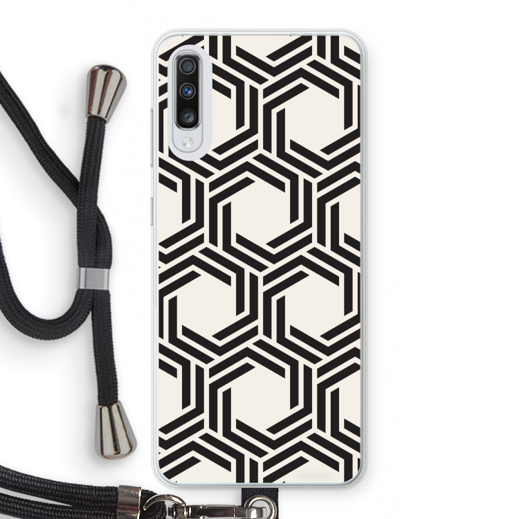 Geometrisch patroon: Samsung Galaxy A70 Transparant Hoesje met koord