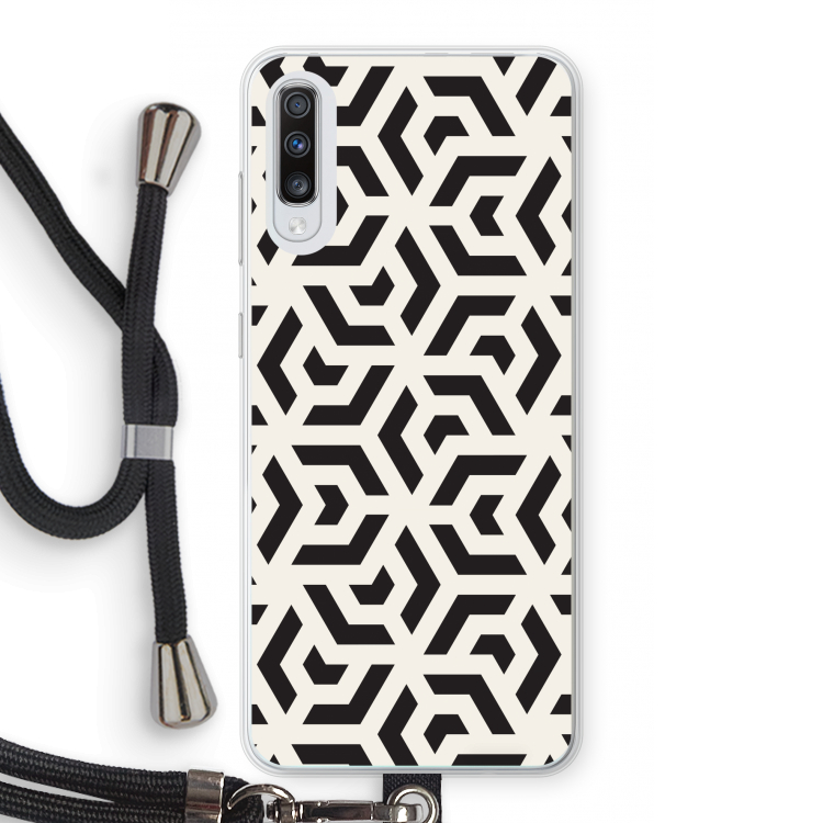 Crazy pattern: Samsung Galaxy A70 Transparant Hoesje met koord