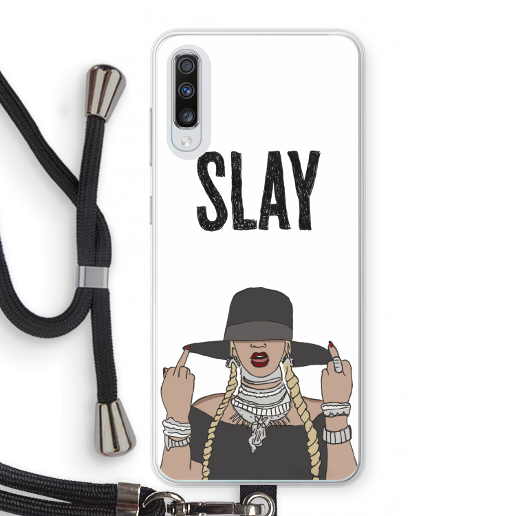 Slay All Day: Samsung Galaxy A70 Transparant Hoesje met koord