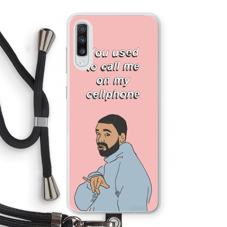 Hotline bling: Samsung Galaxy A70 Transparant Hoesje met koord