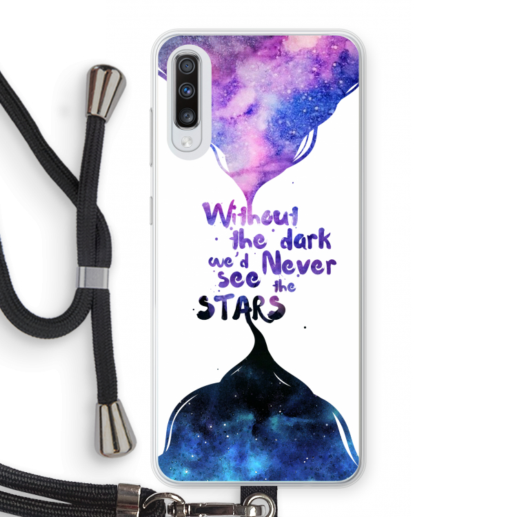 Stars quote: Samsung Galaxy A70 Transparant Hoesje met koord
