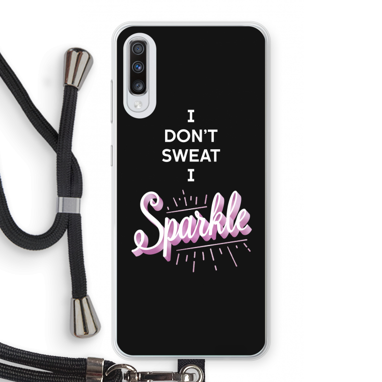 Sparkle quote: Samsung Galaxy A70 Transparant Hoesje met koord