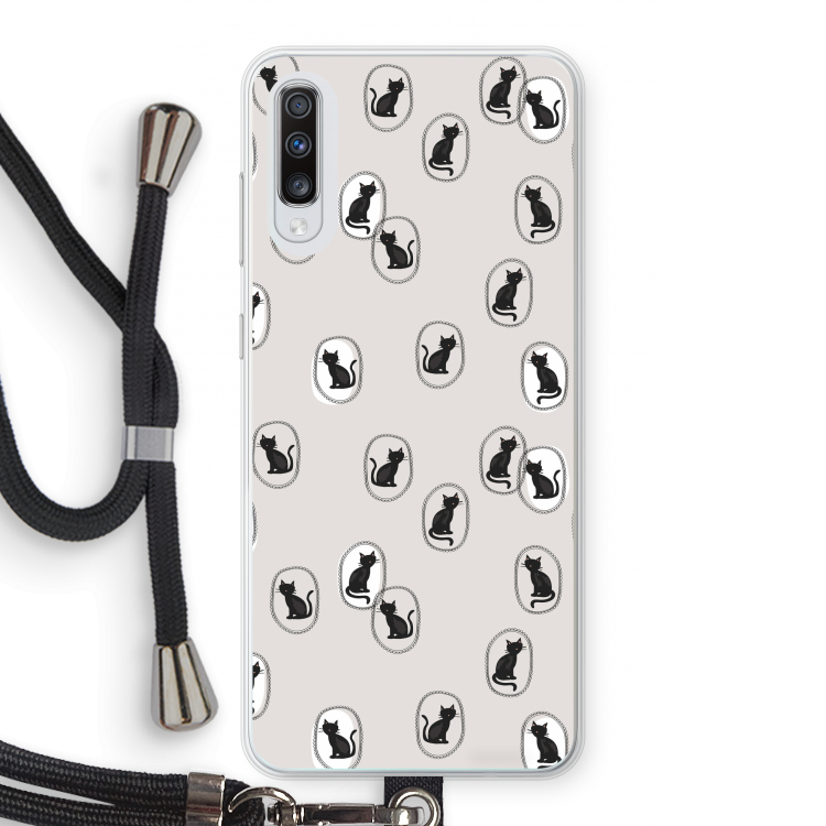 Miauw: Samsung Galaxy A70 Transparant Hoesje met koord