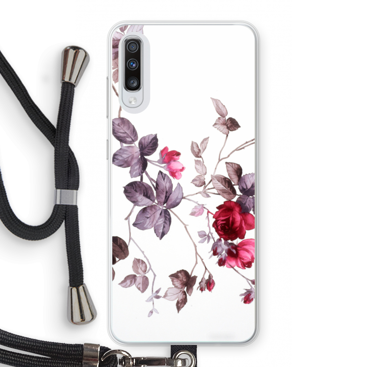 Mooie bloemen: Samsung Galaxy A70 Transparant Hoesje met koord