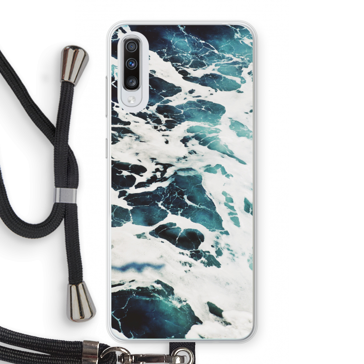 Golven: Samsung Galaxy A70 Transparant Hoesje met koord