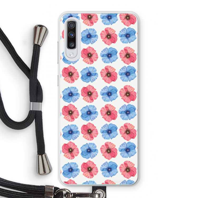 Klaproosjes: Samsung Galaxy A70 Transparant Hoesje met koord