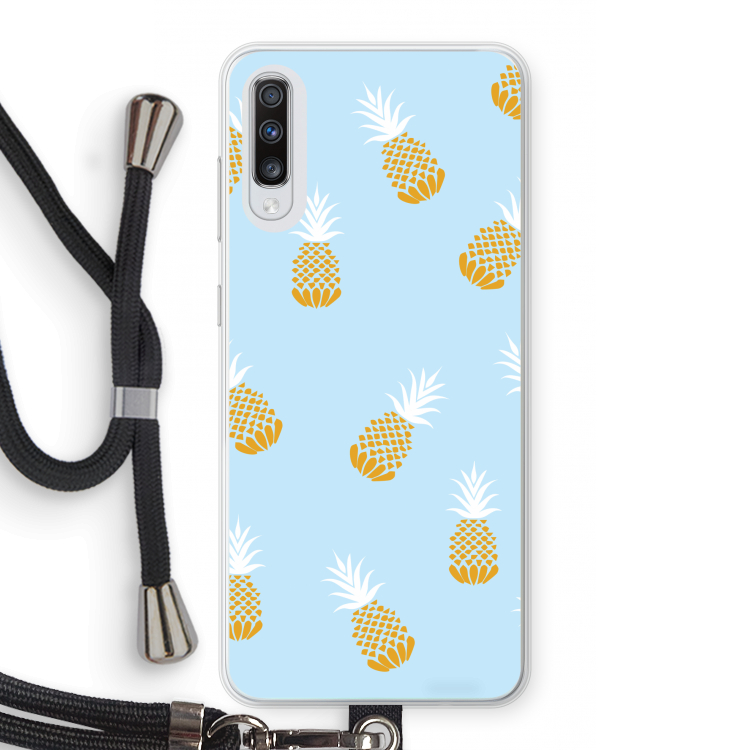 Ananasjes: Samsung Galaxy A70 Transparant Hoesje met koord
