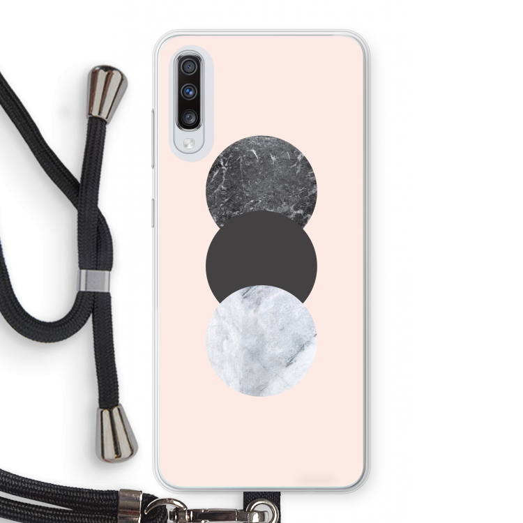 Marmeren cirkels: Samsung Galaxy A70 Transparant Hoesje met koord