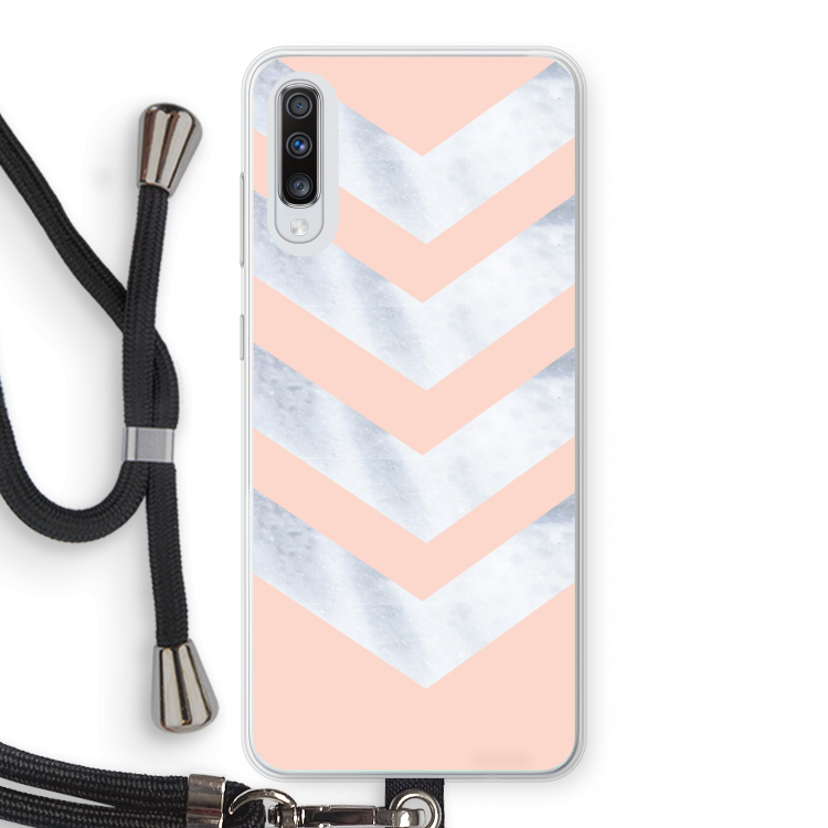 Marmeren pijlen: Samsung Galaxy A70 Transparant Hoesje met koord