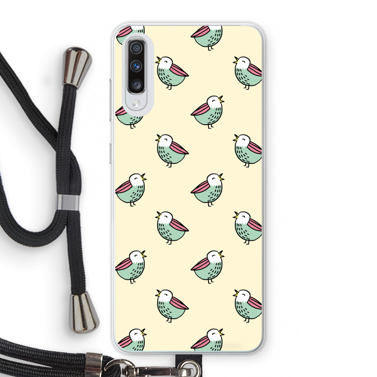 Vogeltjes: Samsung Galaxy A70 Transparant Hoesje met koord