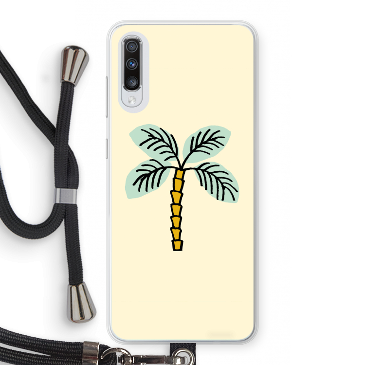 Palmboom: Samsung Galaxy A70 Transparant Hoesje met koord