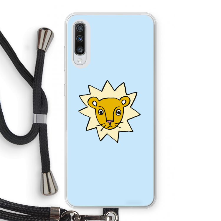 Kleine leeuw: Samsung Galaxy A70 Transparant Hoesje met koord