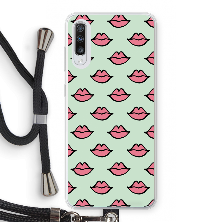 Lipjes: Samsung Galaxy A70 Transparant Hoesje met koord