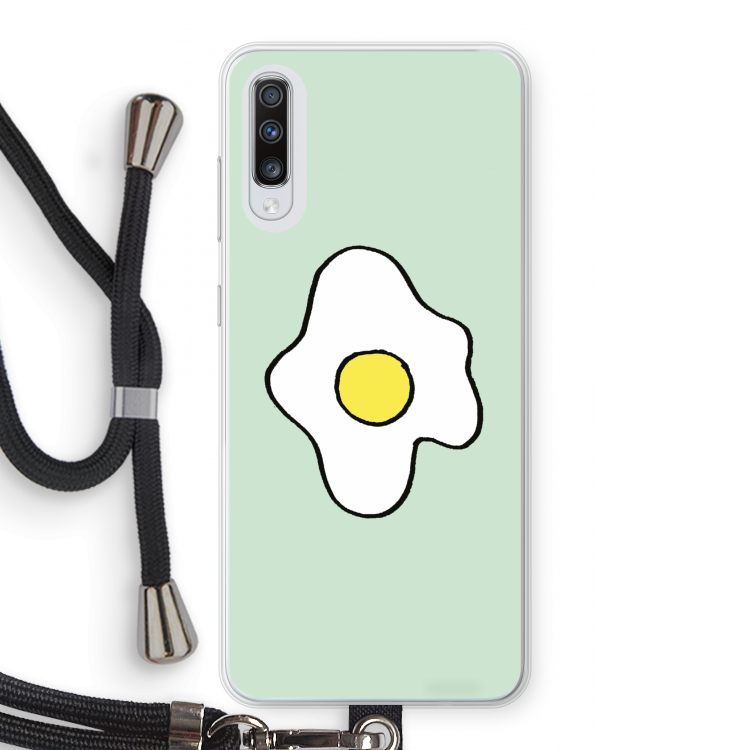Spiegelei: Samsung Galaxy A70 Transparant Hoesje met koord