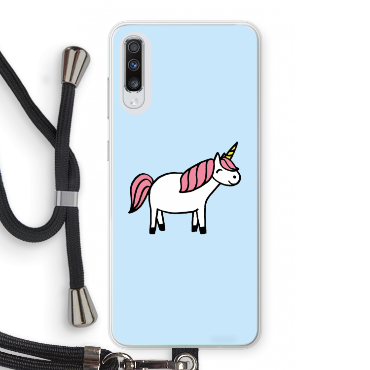 Eenhoorn: Samsung Galaxy A70 Transparant Hoesje met koord