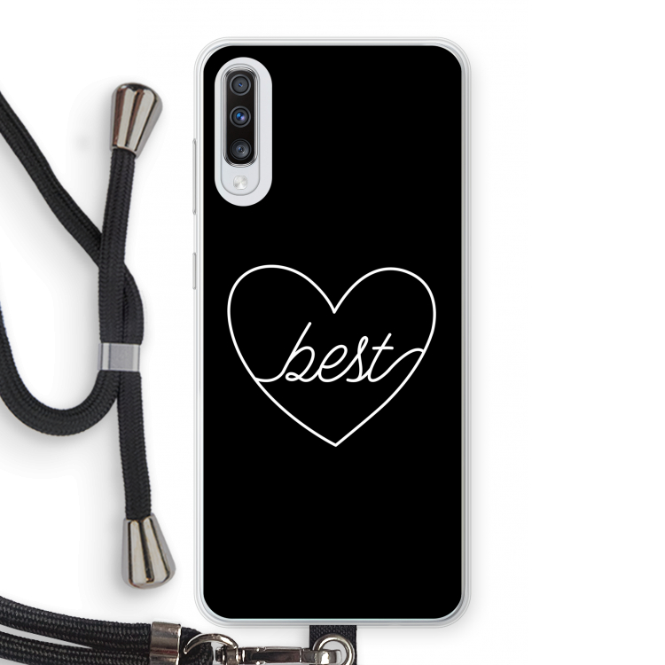 Best heart black: Samsung Galaxy A70 Transparant Hoesje met koord
