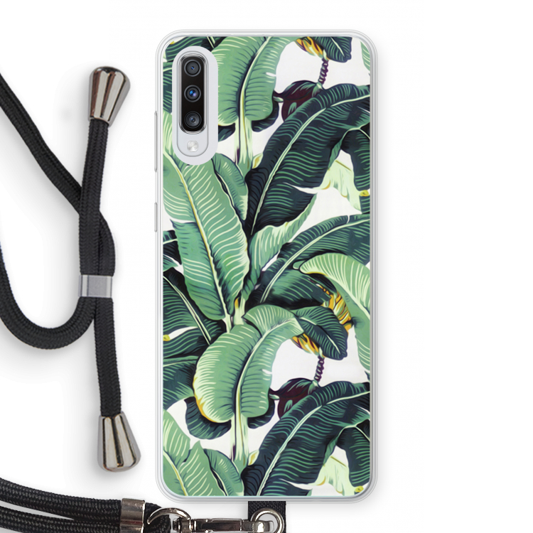 Bananenbladeren: Samsung Galaxy A70 Transparant Hoesje met koord