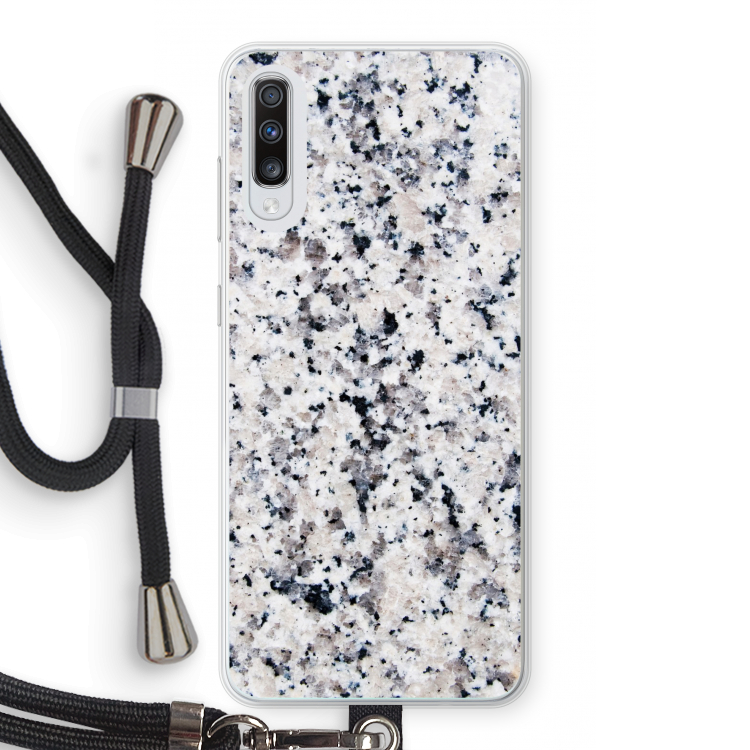 Gespikkelde marmer: Samsung Galaxy A70 Transparant Hoesje met koord
