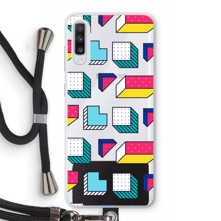 8-bit N°7: Samsung Galaxy A70 Transparant Hoesje met koord