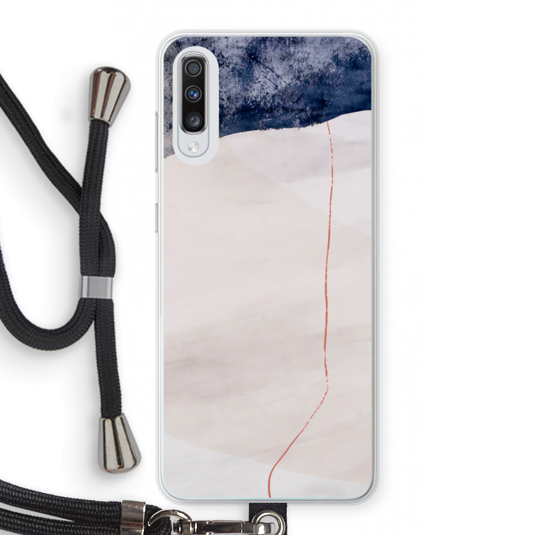 Stone White: Samsung Galaxy A70 Transparant Hoesje met koord