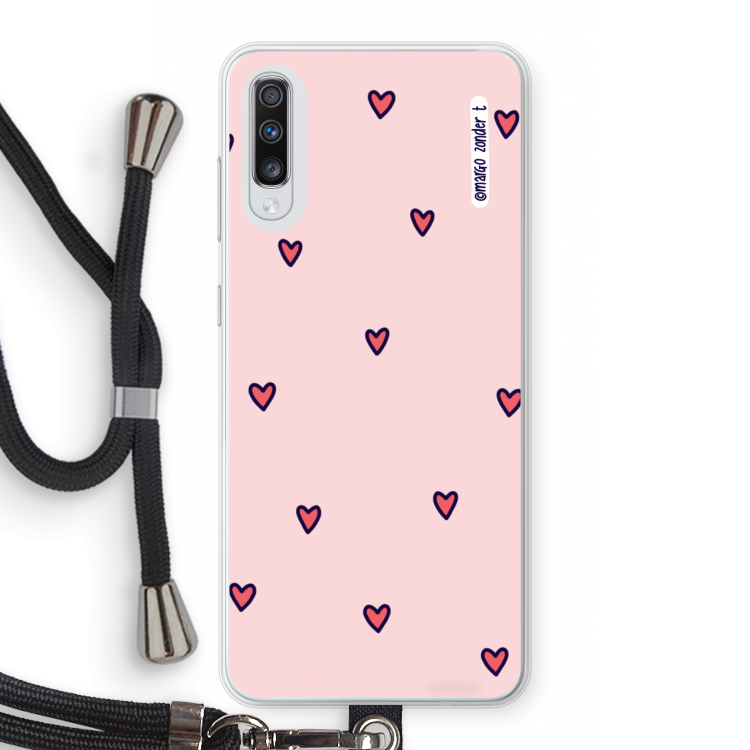Hartjes: Samsung Galaxy A70 Transparant Hoesje met koord