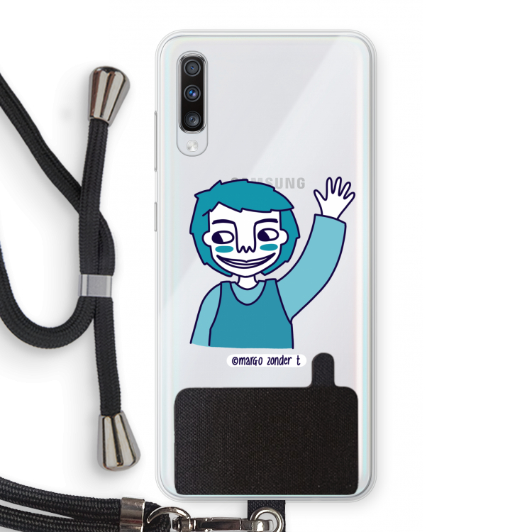 Zwaai: Samsung Galaxy A70 Transparant Hoesje met koord