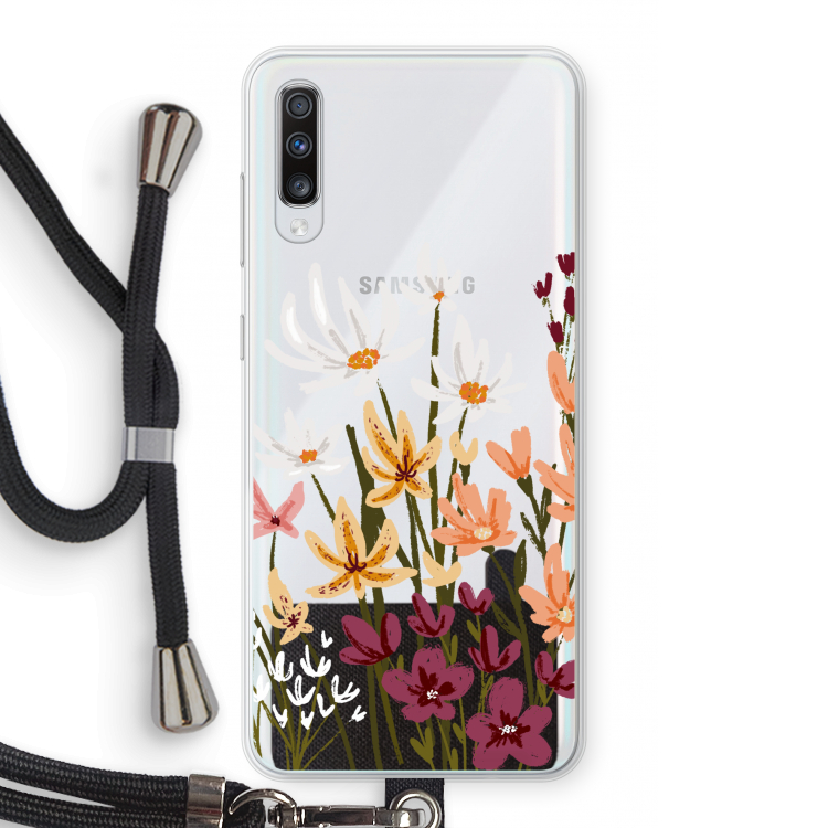 Painted wildflowers: Samsung Galaxy A70 Transparant Hoesje met koord