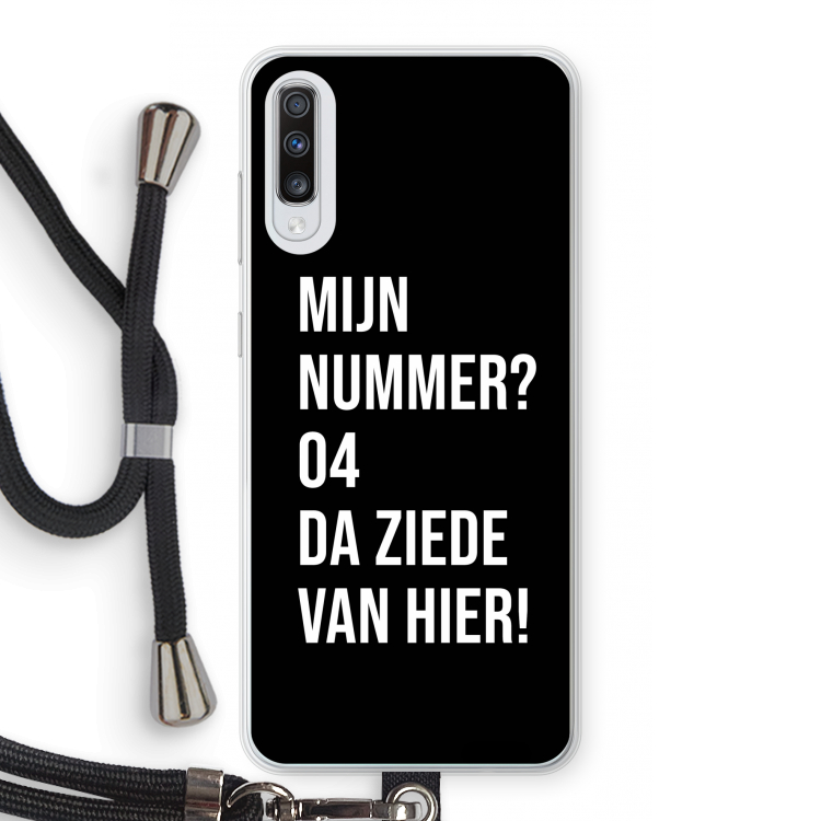 Da ziede van hier - Zwart: Samsung Galaxy A70 Transparant Hoesje met koord