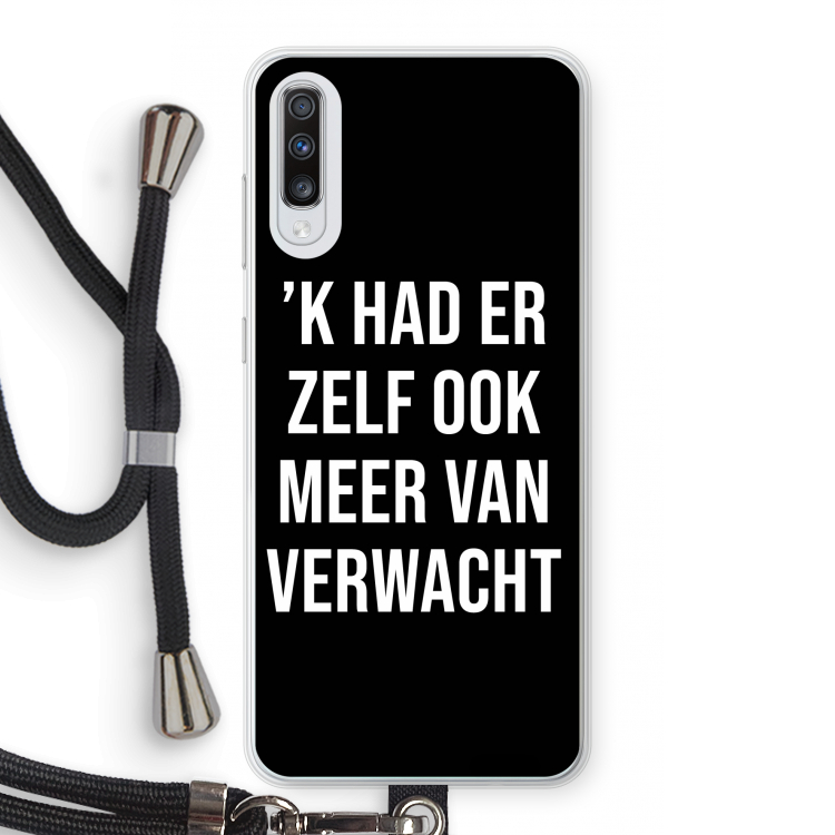 Meer verwacht - Zwart: Samsung Galaxy A70 Transparant Hoesje met koord