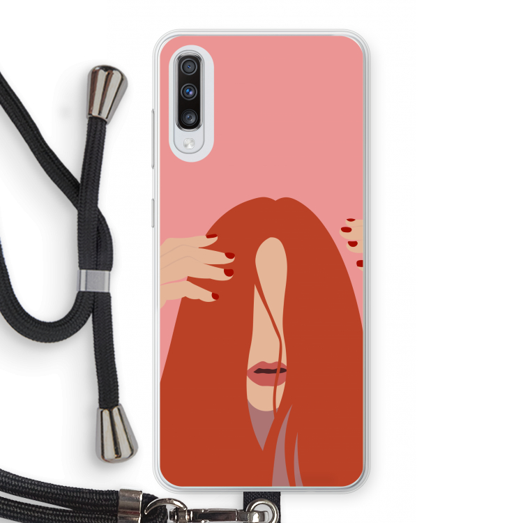 Woke up like this: Samsung Galaxy A70 Transparant Hoesje met koord
