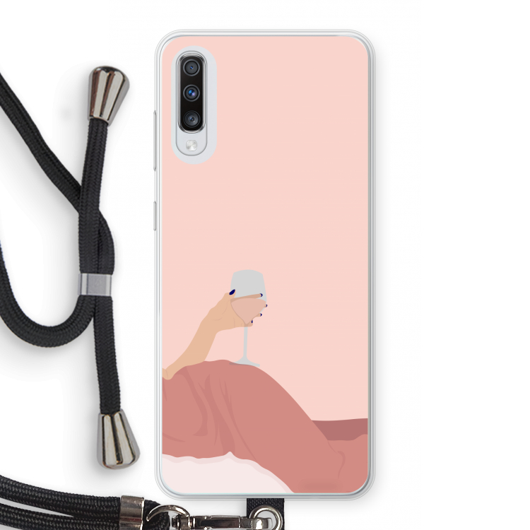 Wine: Samsung Galaxy A70 Transparant Hoesje met koord