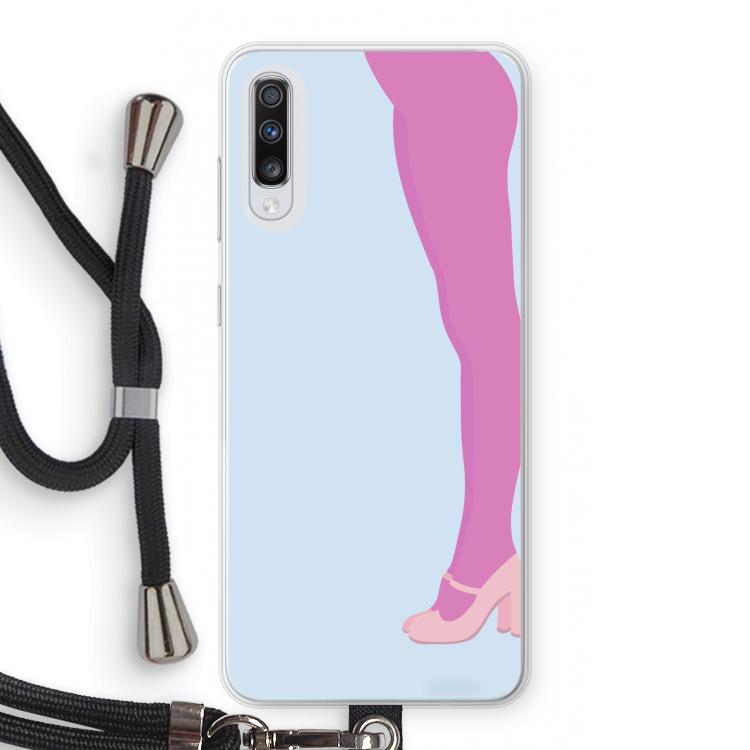 Pink panty: Samsung Galaxy A70 Transparant Hoesje met koord
