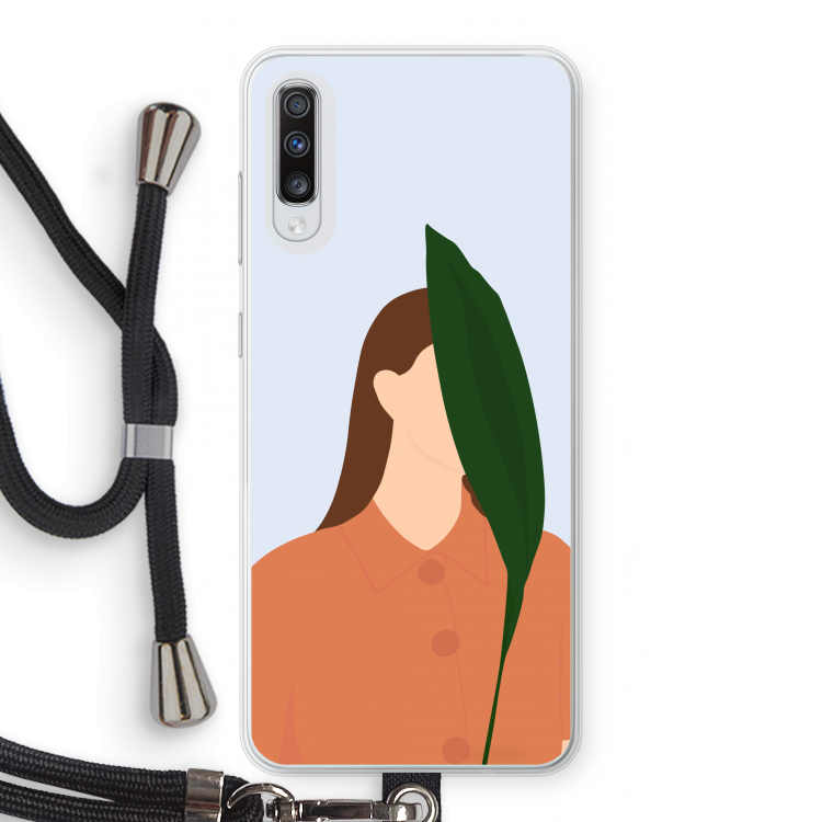 Leaf: Samsung Galaxy A70 Transparant Hoesje met koord