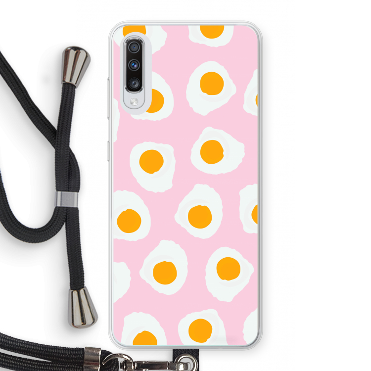 Dancing eggs: Samsung Galaxy A70 Transparant Hoesje met koord