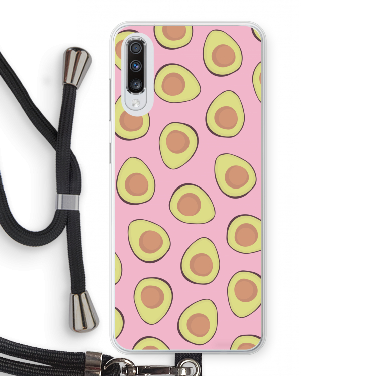 Dancing avocados: Samsung Galaxy A70 Transparant Hoesje met koord