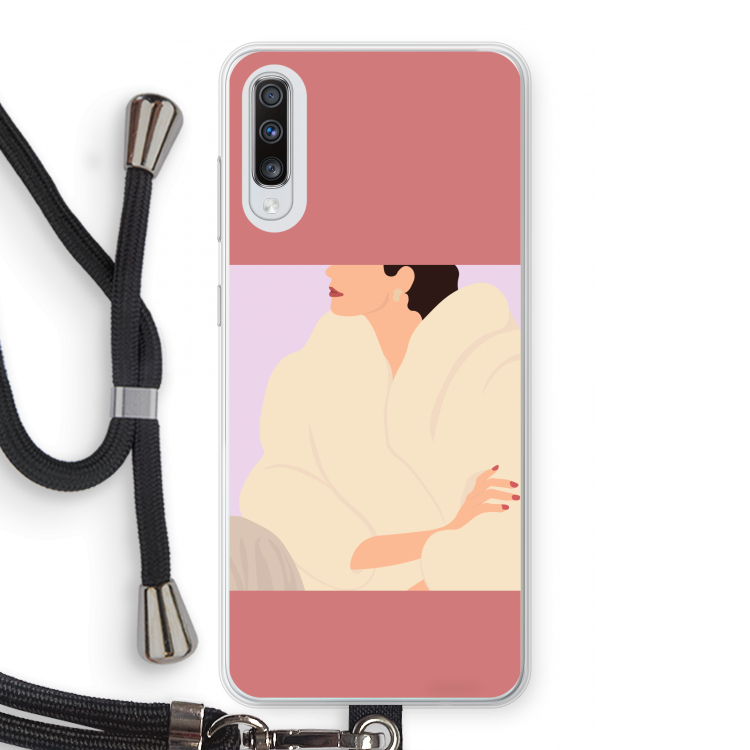 Cosy: Samsung Galaxy A70 Transparant Hoesje met koord