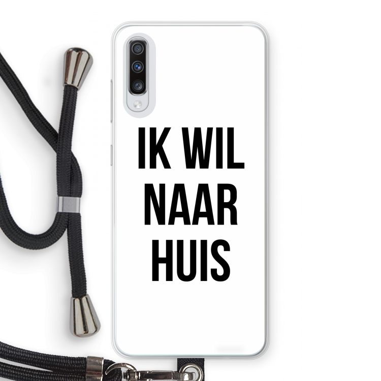 Ik wil naar huis: Samsung Galaxy A70 Transparant Hoesje met koord