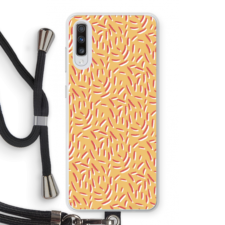 Camouflage: Samsung Galaxy A70 Transparant Hoesje met koord