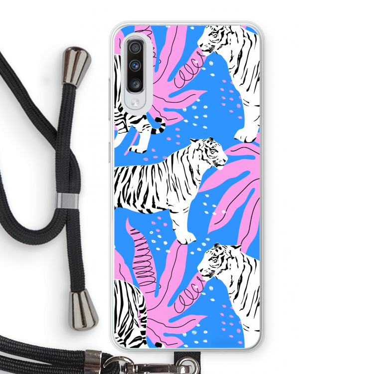 Tijger: Samsung Galaxy A70 Transparant Hoesje met koord