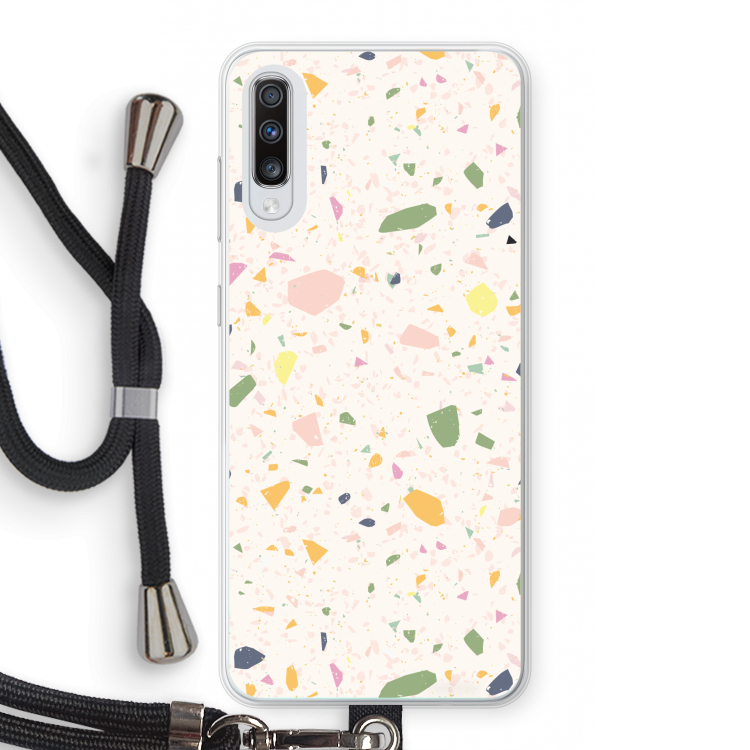 Terrazzo N°21: Samsung Galaxy A70 Transparant Hoesje met koord