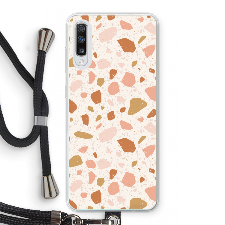 Terrazzo N°18: Samsung Galaxy A70 Transparant Hoesje met koord