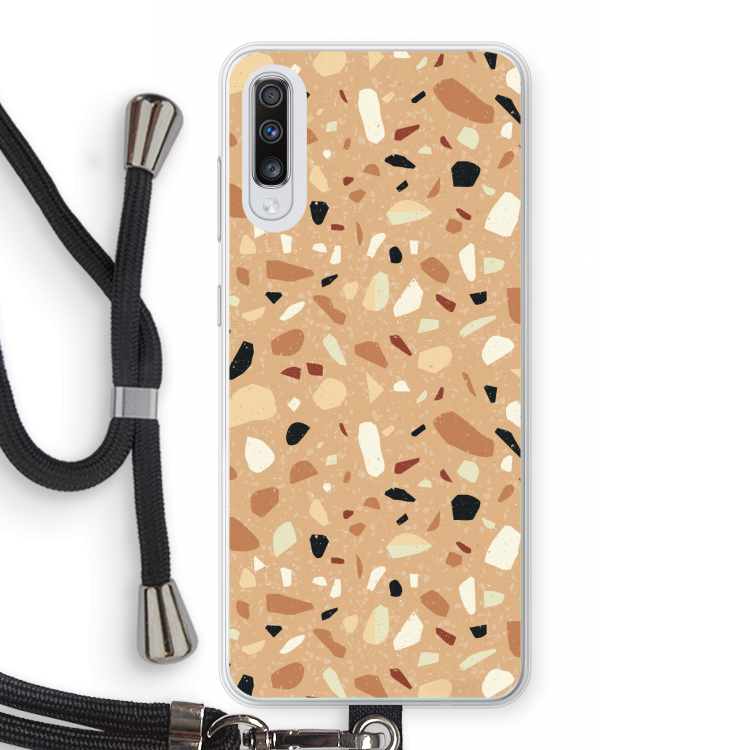 Terrazzo N°17: Samsung Galaxy A70 Transparant Hoesje met koord