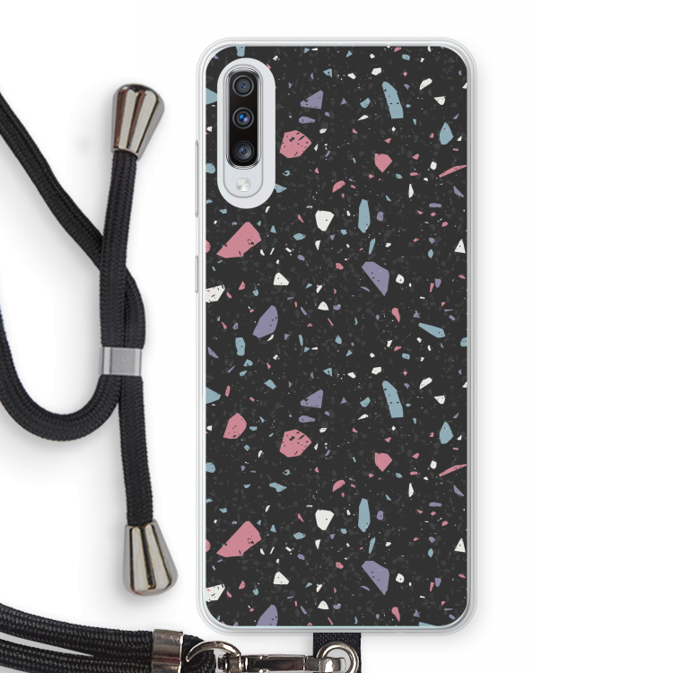 Terrazzo N°16: Samsung Galaxy A70 Transparant Hoesje met koord