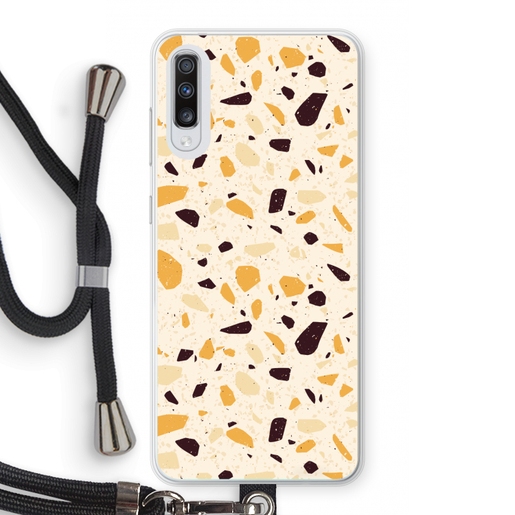 Terrazzo N°13: Samsung Galaxy A70 Transparant Hoesje met koord
