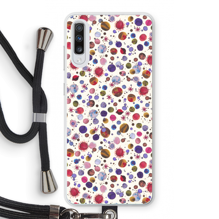 Planets Space: Samsung Galaxy A70 Transparant Hoesje met koord