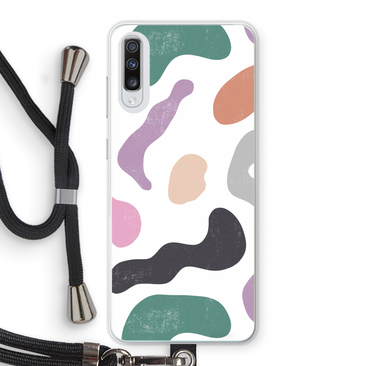 Memphis Shapes: Samsung Galaxy A70 Transparant Hoesje met koord