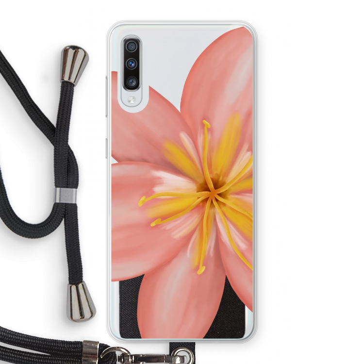 Pink Ellila Flower: Samsung Galaxy A70 Transparant Hoesje met koord