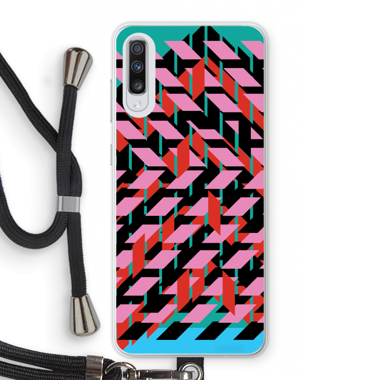 Skew Blush 2: Samsung Galaxy A70 Transparant Hoesje met koord