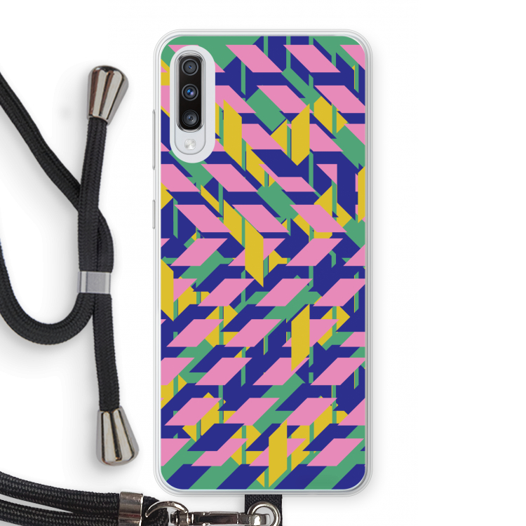 Skew Blush 1: Samsung Galaxy A70 Transparant Hoesje met koord
